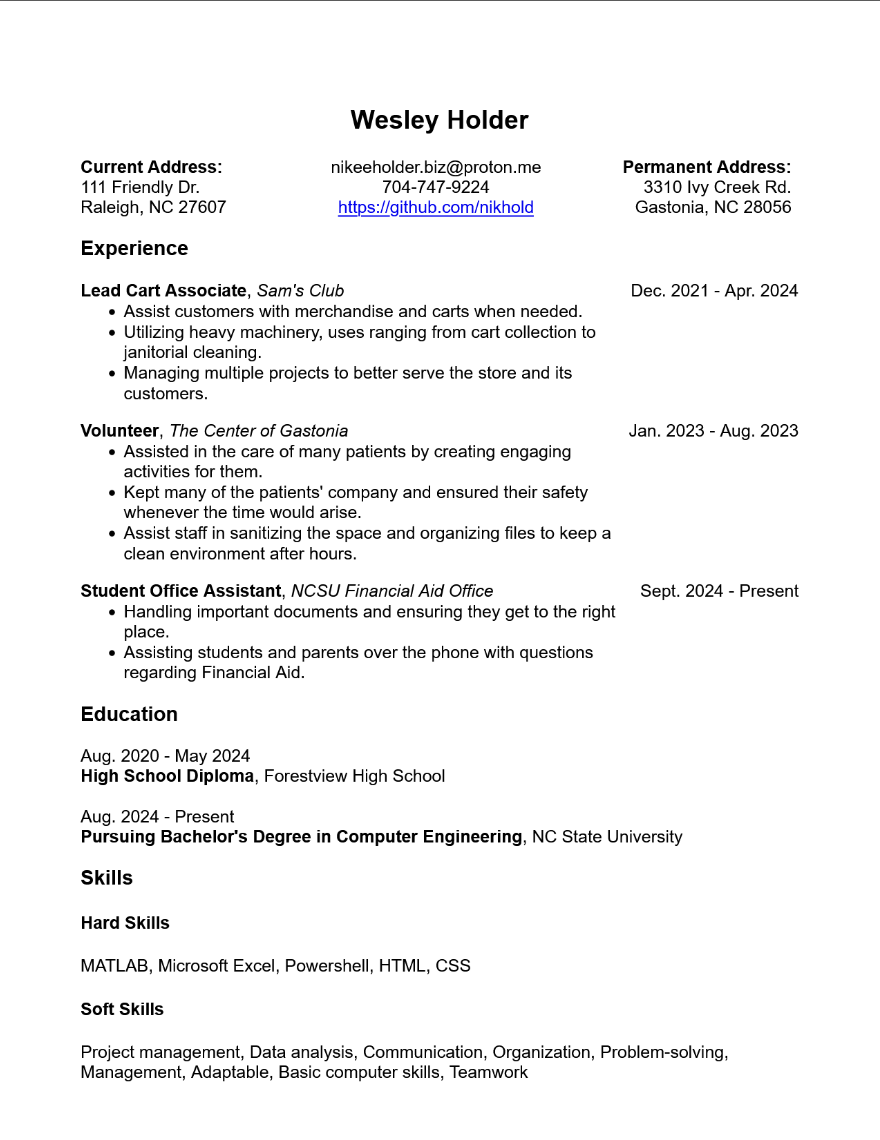 General Resume